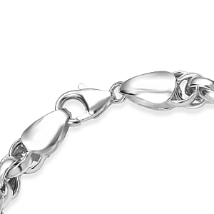 D'Joy Sterling Silver Fancy Oval Link Infinity Twist Chain Bracelet (7.25 In) 8 Grams
