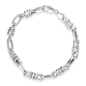 D’joy Sterling Silver Fancy Knotted Bond Chain Bracelet (7.25 In) 9 Grams