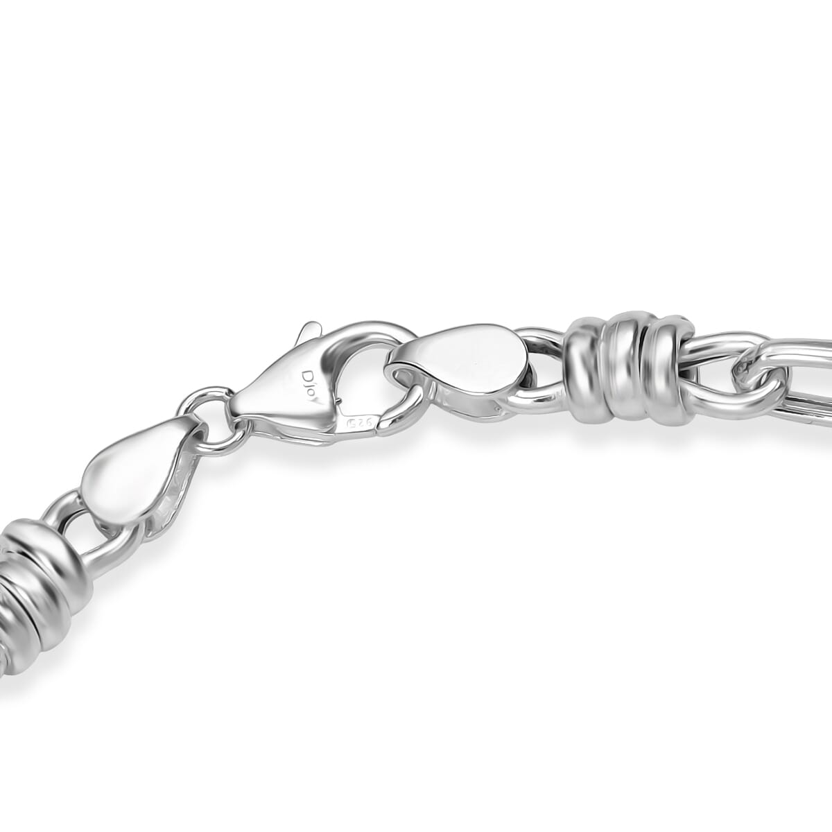 D’joy Sterling Silver Fancy Knotted Bond Chain Bracelet (7.25 In) 9 Grams image number 3