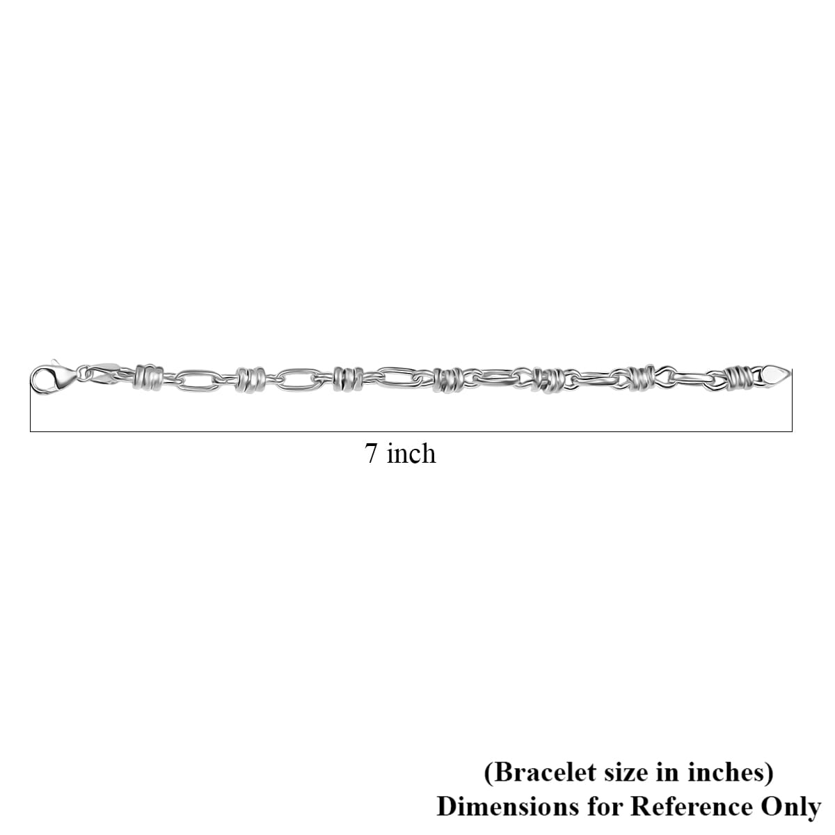 D’joy Sterling Silver Fancy Knotted Bond Chain Bracelet (7.25 In) 9 Grams image number 4