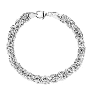 D’Joy Sterling Silver Byzantine Weave Chain Bracelet (7.25 In) 13.30 Grams