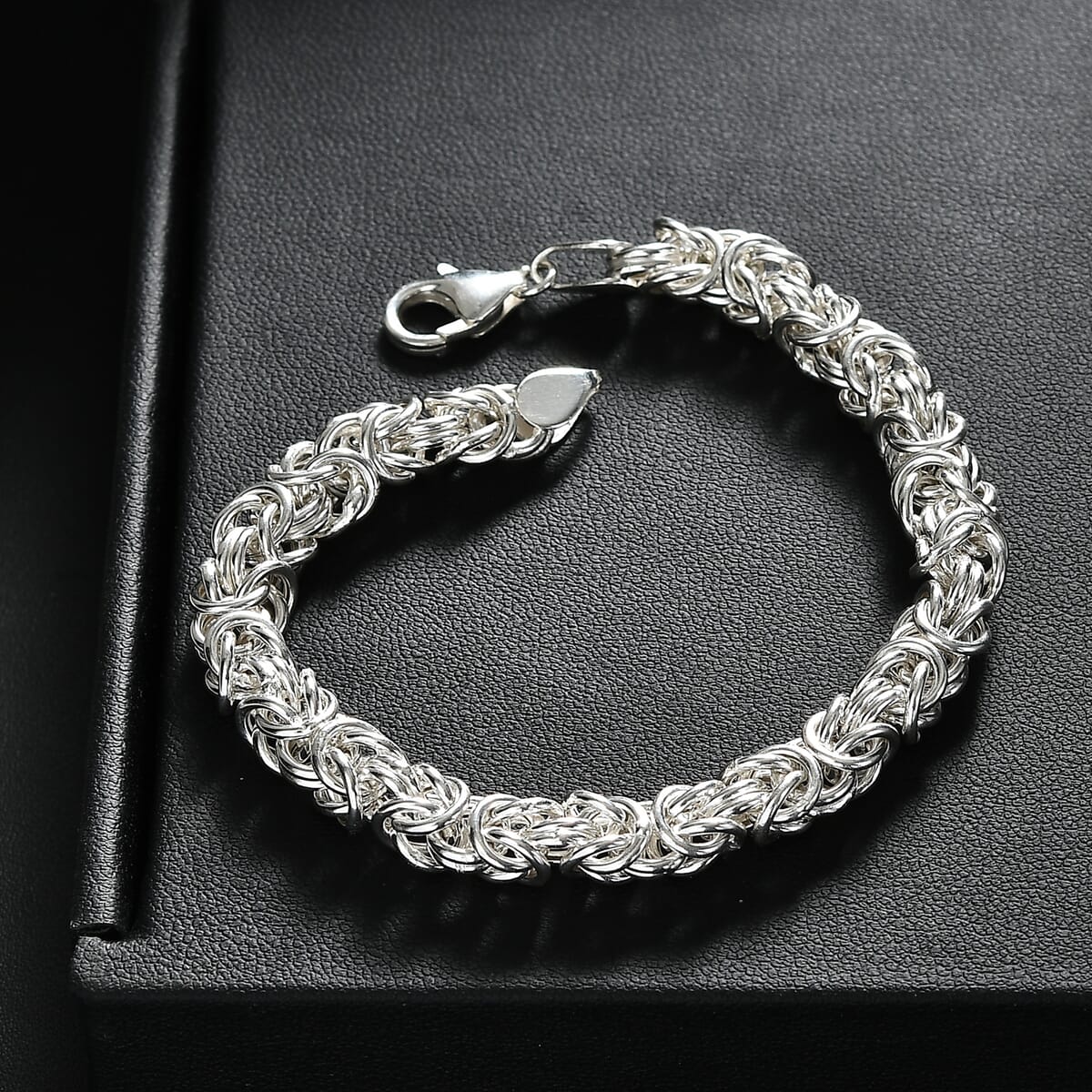 D’Joy Sterling Silver Byzantine Weave Chain Bracelet (7.25 In) 13.30 Grams image number 1