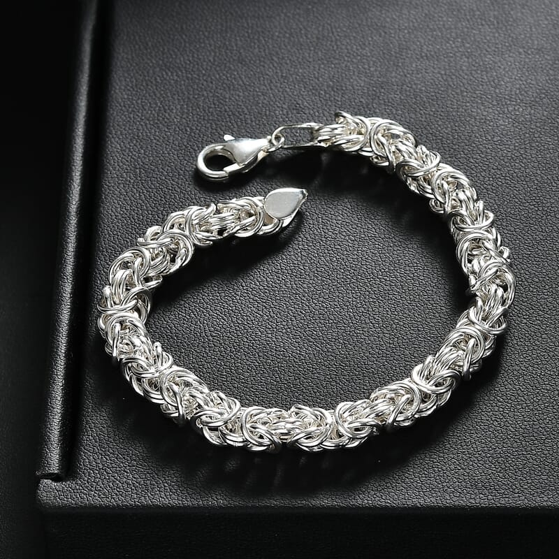 D'Joy Byzantine Weave Chain Bracelet in Sterling Silver (7.25 In) 13.30 Grams
