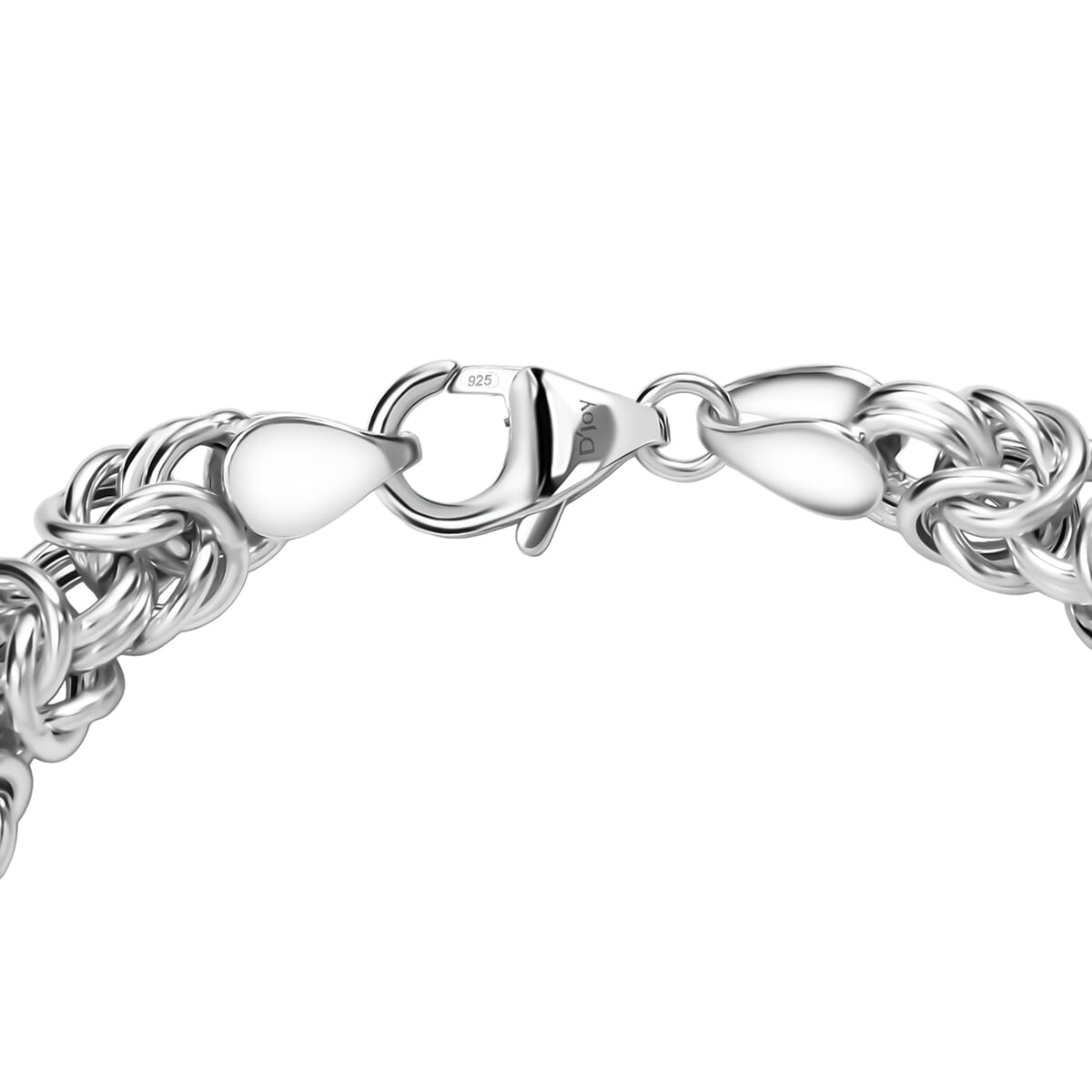 D’Joy Sterling Silver Byzantine Weave Chain Bracelet (7.25 In) 13.30 Grams image number 2