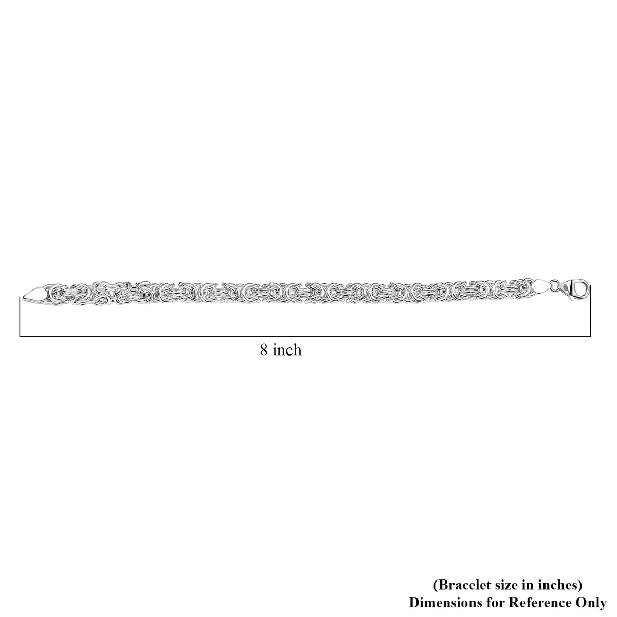 D’Joy Sterling Silver Byzantine Weave Chain Bracelet (7.25 In) 13.30 Grams image number 3