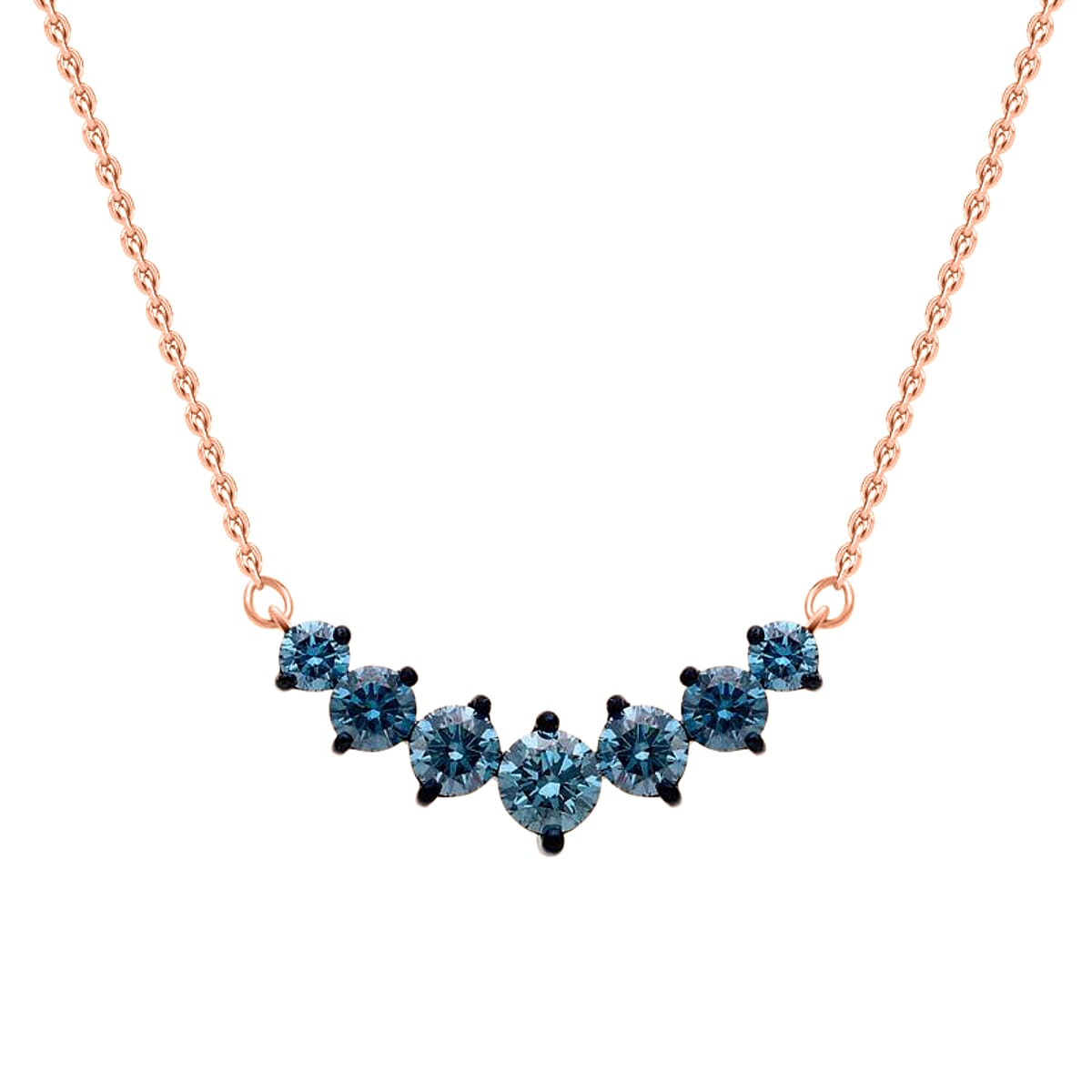 Luxuriant Lab Grown Blue Diamond (IR) VS 1.00 ctw Necklace in 18K Vermeil Rose Gold Over Sterling Silver 20 Inches image number 0
