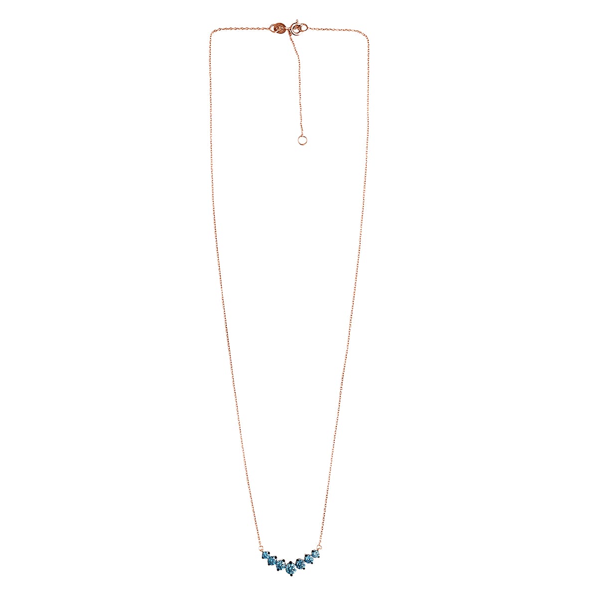 Luxuriant Lab Grown Blue Diamond (IR) VS 1.00 ctw Necklace in 18K Vermeil Rose Gold Over Sterling Silver 20 Inches image number 2