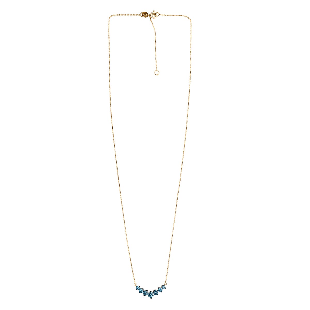 Luxuriant Lab Grown Blue Diamond (IR) VS 1.00 ctw Necklace in 18K Vermeil Yellow Gold Over Sterling Silver 20 Inches image number 2