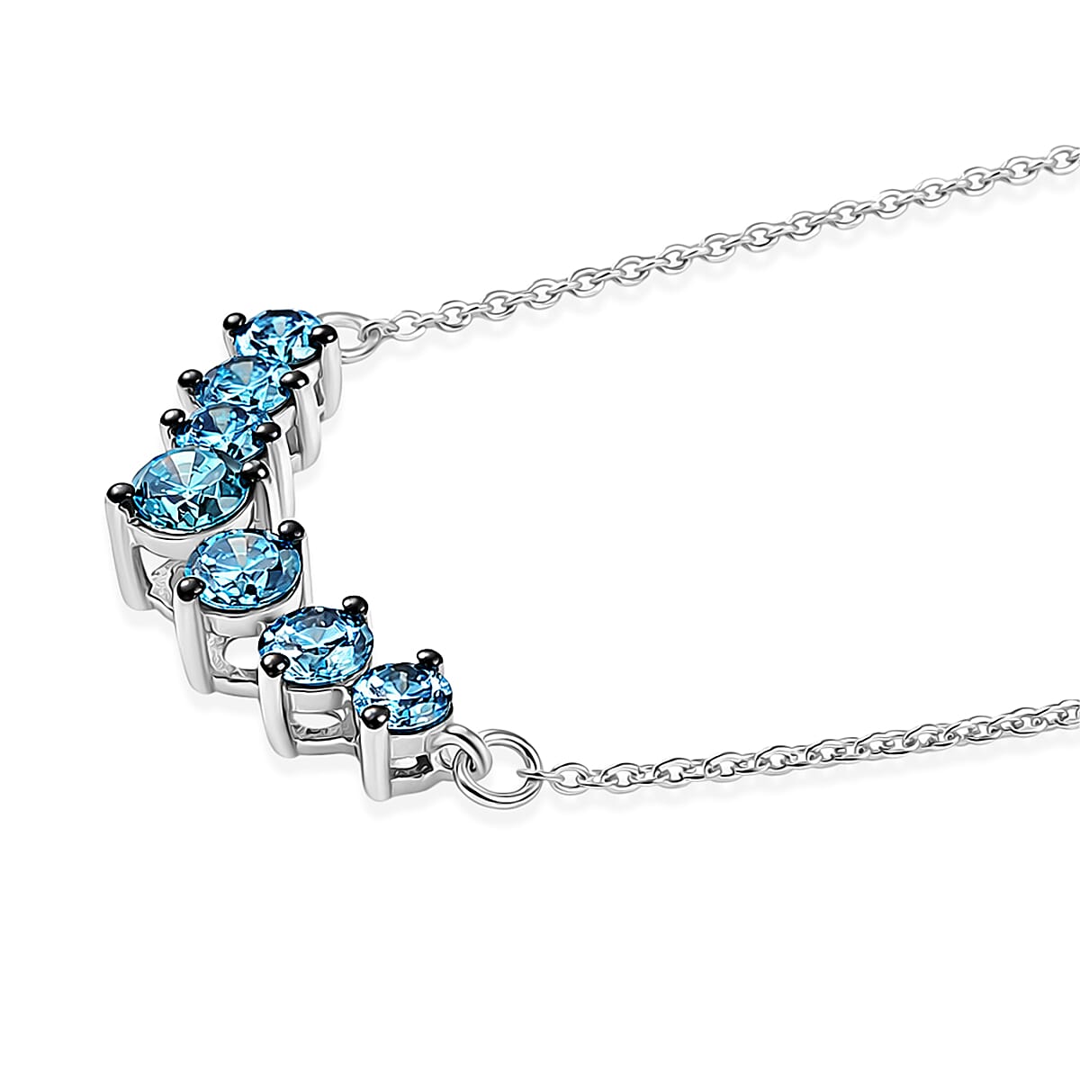 Luxuriant Lab Grown Blue Diamond (IR) VS 1.00 ctw Necklace in 950 Platinum 20 Inches (Del. in 10-12 Days) image number 3