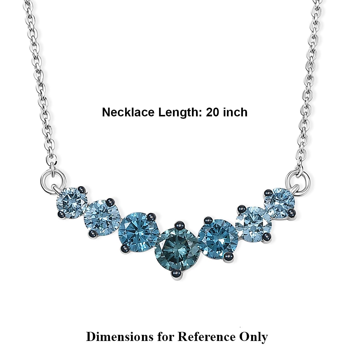 Luxuriant Lab Grown Blue Diamond (IR) VS 1.00 ctw Necklace in 950 Platinum 20 Inches (Del. in 10-12 Days) image number 6