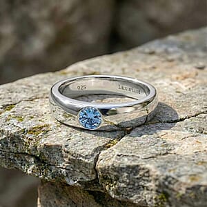 Luxuriant Lab Grown Blue Diamond IR SI 0.25 ctw Mens Ring in Rhodium Over Sterling Silver (Size 11.5)