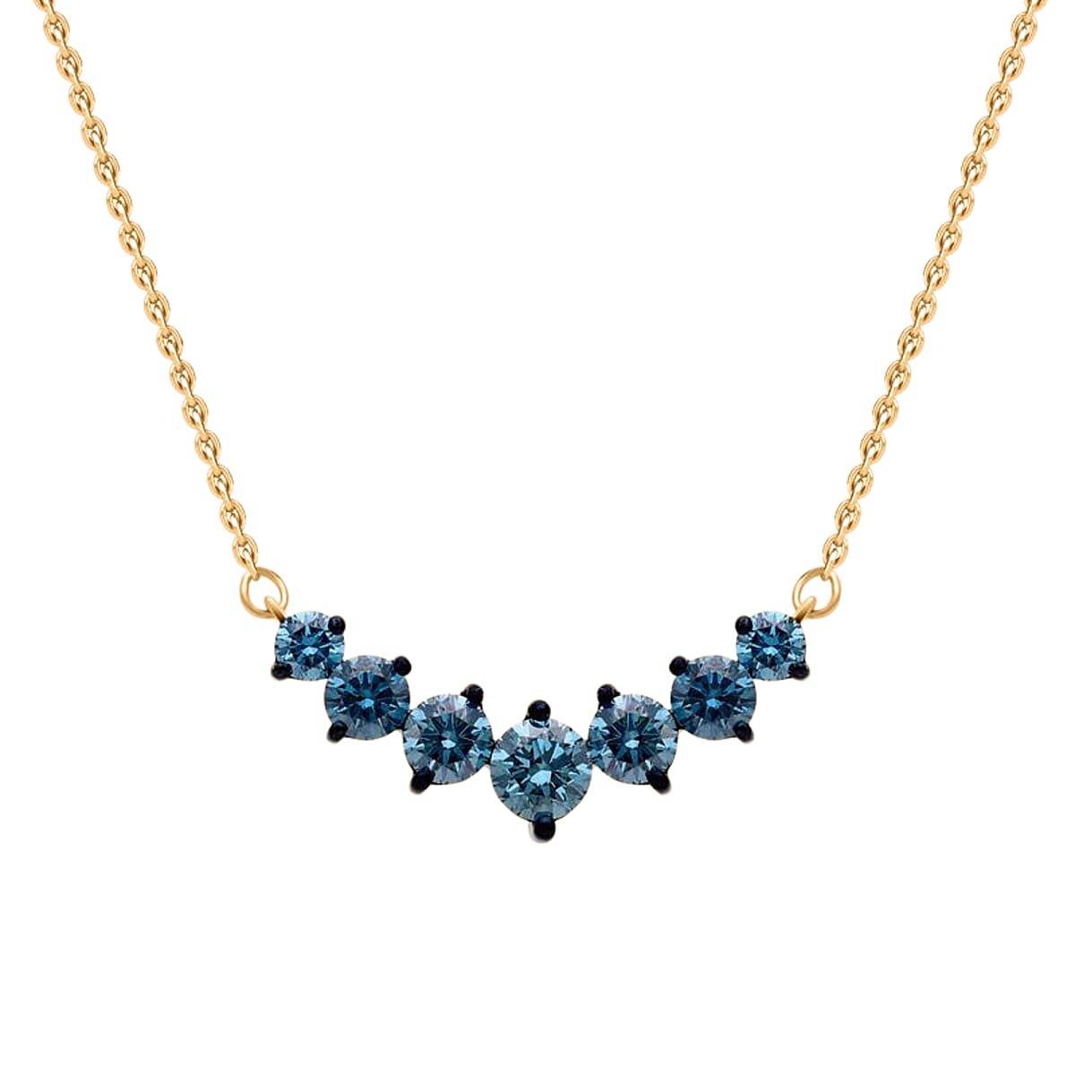 Luxuriant Lab Grown Blue Diamond (IR) SI 1.00 ctw Necklace in 18K Vermeil Yellow Gold Over Sterling Silver 20 Inches image number 0