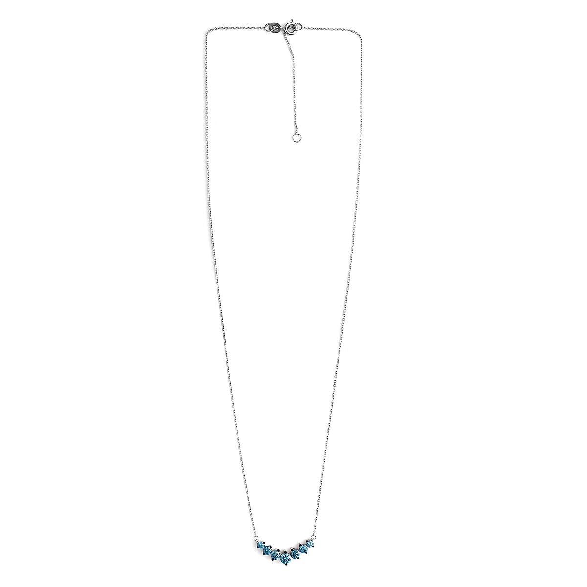 Luxuriant Lab Grown Blue Diamond (IR) SI 1.00 ctw Necklace in 10K White Gold 20 Inches (Del. in 10-12 Days) image number 2