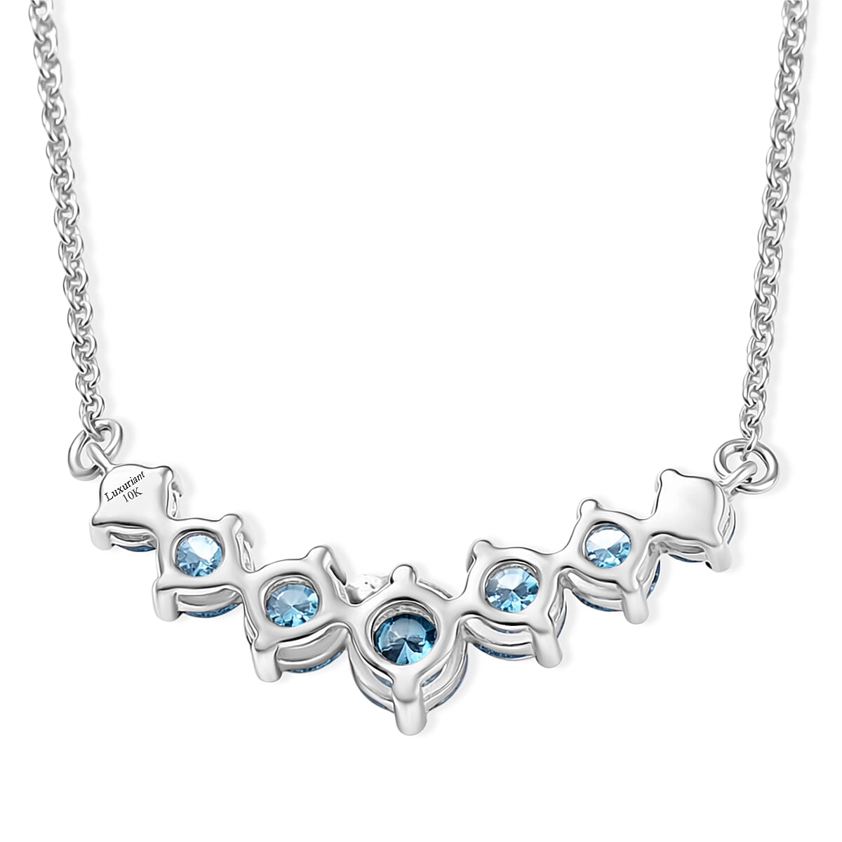 Luxuriant Lab Grown Blue Diamond (IR) SI 1.00 ctw Necklace in 10K White Gold 20 Inches (Del. in 10-12 Days) image number 4