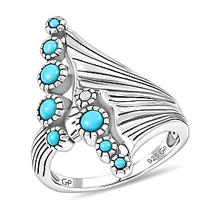 GP Capri Collection Artisan Crafted Premium Sleeping Beauty Turquoise 0.60 ctw Ring in Sterling Silver (Size 6.0)