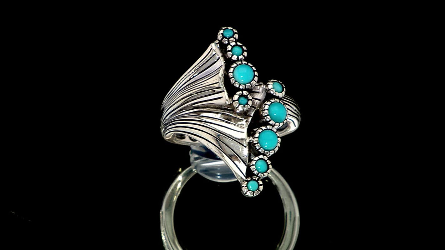 GP Artisann Crafted Sleeping Beauty Turquoise 0.55 ctw Ring in Sterling Silver (Size 10.0)