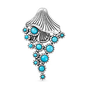 GP Capri Collection Artisan Crafted Sleeping Beauty Turquoise 0.80 ctw Pendant without Chain in Sterling Silver