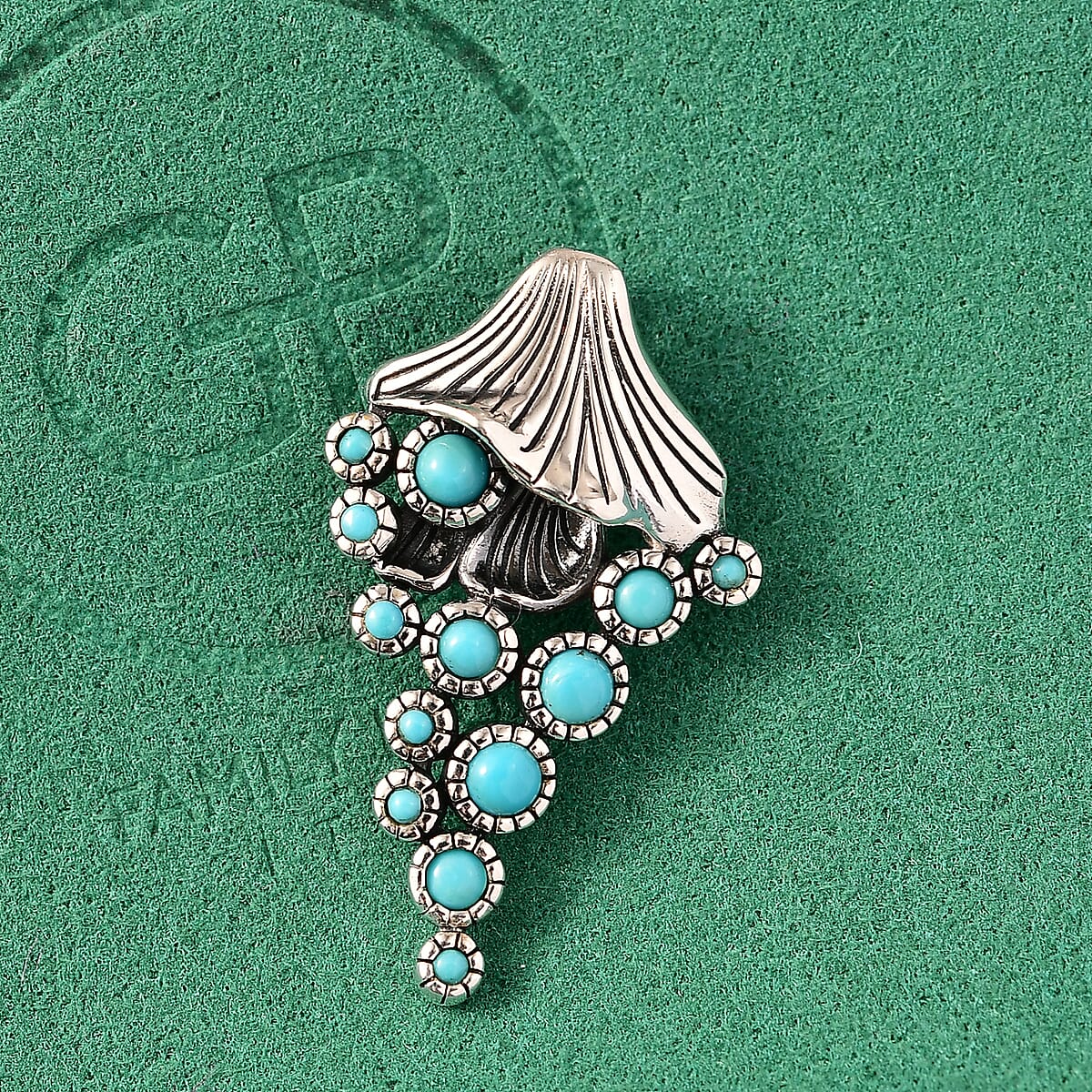 GP Capri Collection Artisan Crafted Sleeping Beauty Turquoise 0.80 ctw Pendant without Chain in Sterling Silver image number 1