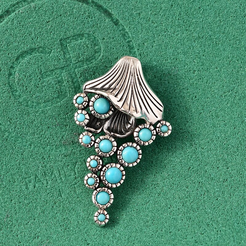 GP Capri Collection Artisan Crafted Sleeping Beauty Turquoise 0.80 ctw Pendant without Chain in Sterling Silver