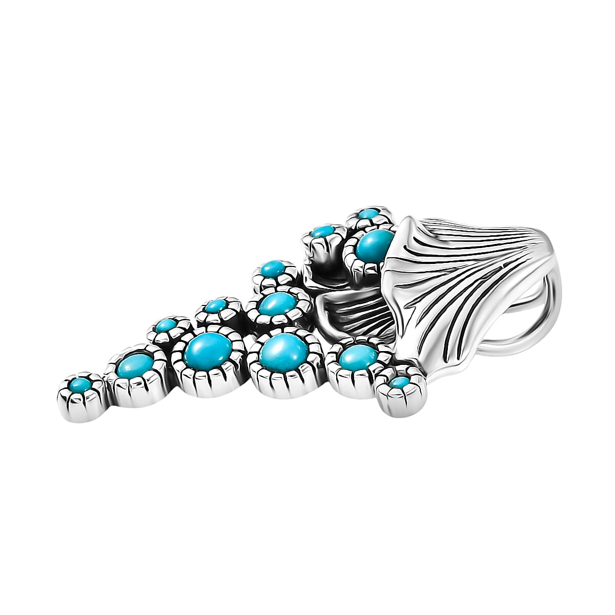 GP Capri Collection Artisan Crafted Sleeping Beauty Turquoise 0.80 ctw Pendant without Chain in Sterling Silver image number 4