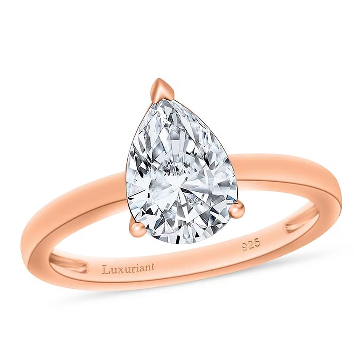 IGI Certified Luxuriant Lab Grown Diamond G-H SI 2.00 ctw Ring in 18K Vermeil Rose Gold Over Sterling Silver (Size 5.0) (Del. in 10-12 Days) image number 0