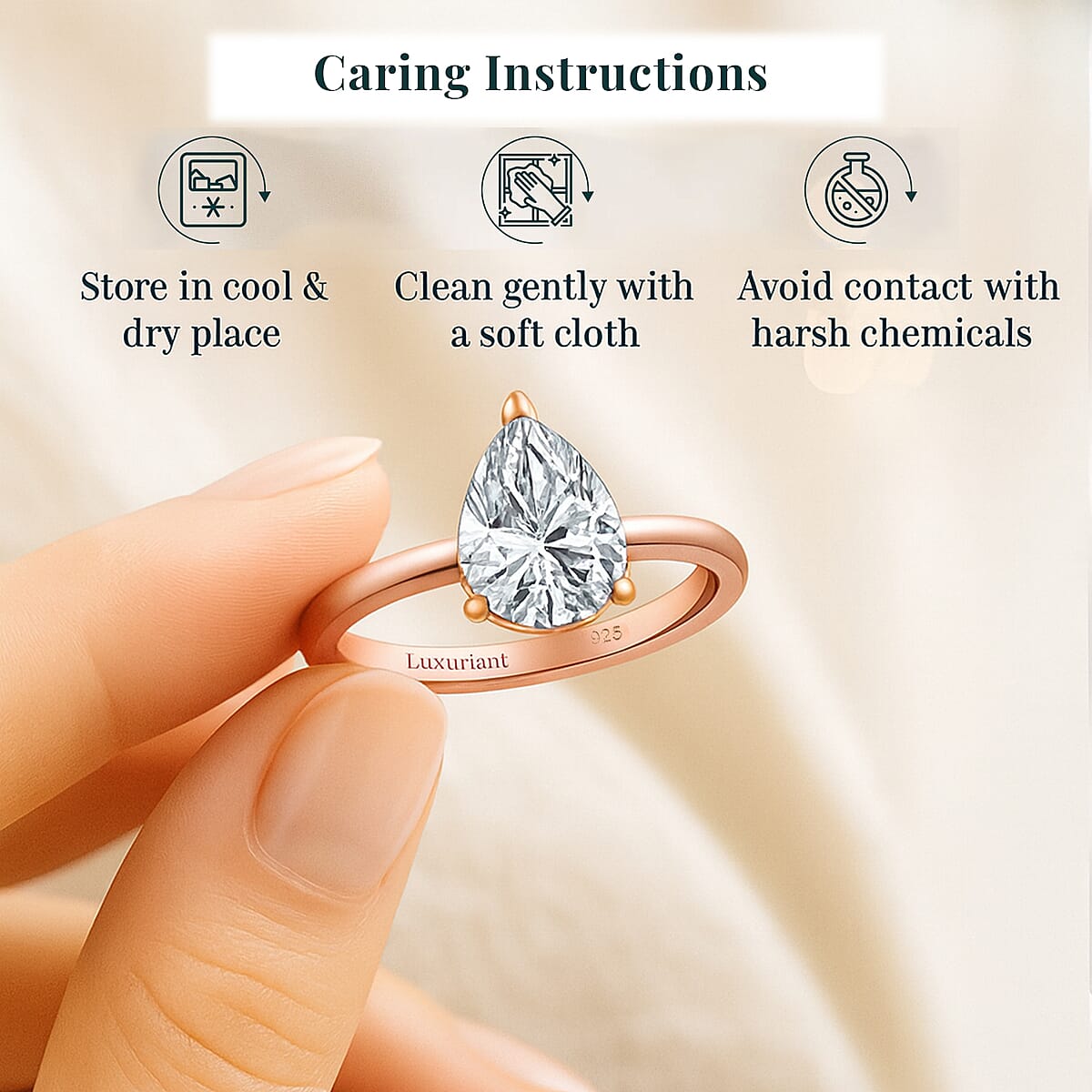 IGI Certified Luxuriant Lab Grown Diamond G-H SI 2.00 ctw Ring in 18K Vermeil Rose Gold Over Sterling Silver (Size 5.0) (Del. in 10-12 Days) image number 4