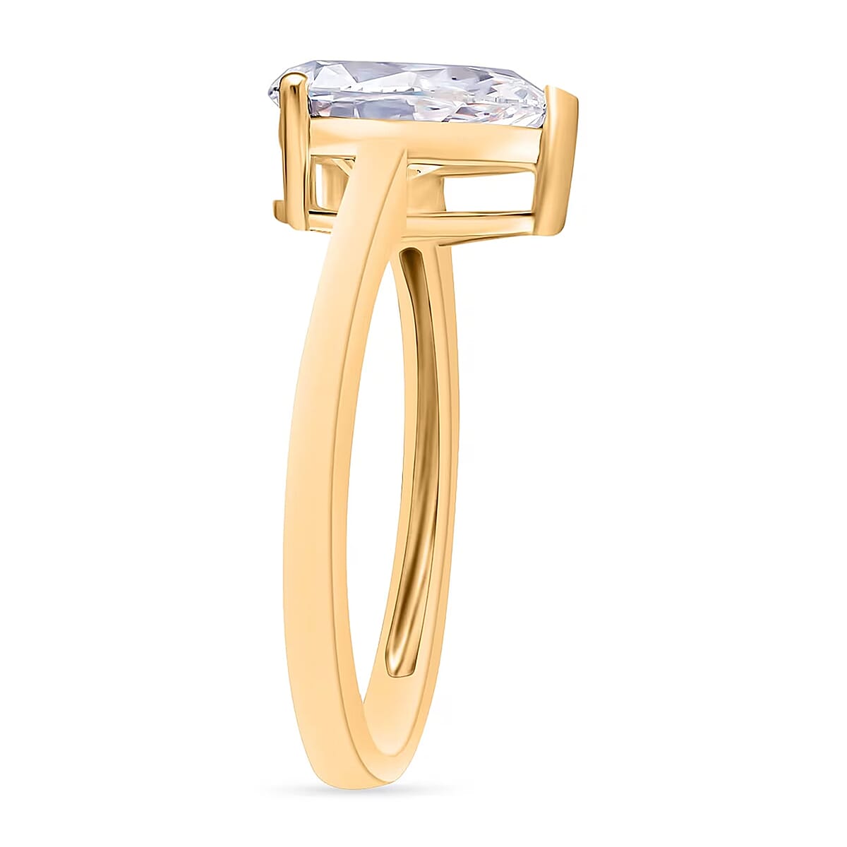 IGI Certified Luxuriant Lab Grown Diamond G-H SI 2.00 ctw Ring in 18K Vermeil Yellow Gold Over Sterling Silver (Size 5.5) (Del. in 10-12 Days) image number 7