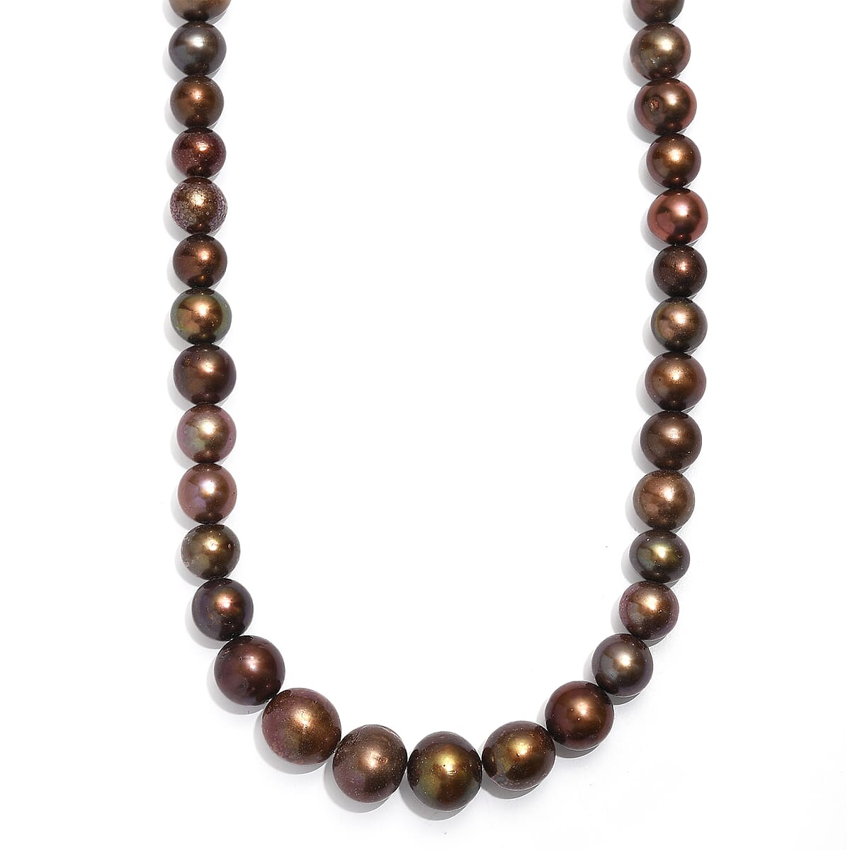 Brown Dyed Pearl Necklace in Stainless Steel 18 Inches image number 0