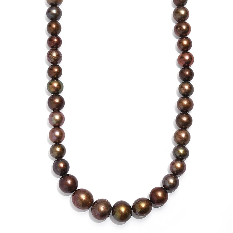 GCS Brown Pearl (D) Necklace in Stainless Steel 18 Inches