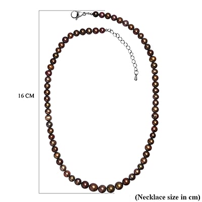 GCS Brown Pearl (D) Necklace in Stainless Steel 18 Inches