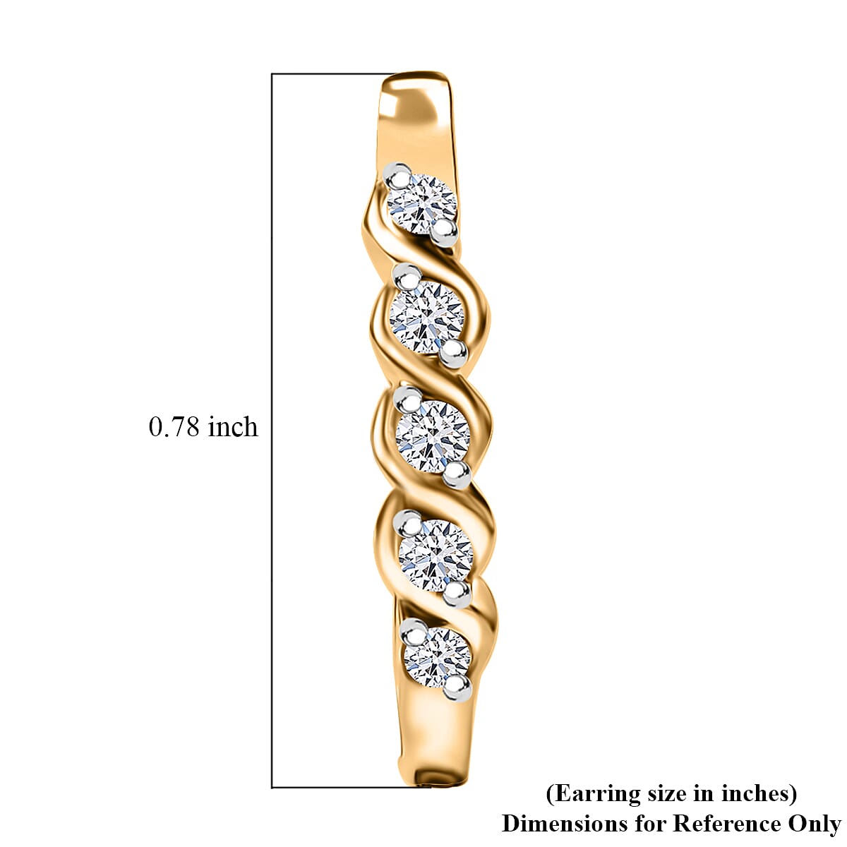 Luxuriant Lab Grown Diamond G-H SI 0.30 ctw Hoop Earrings in 18K Vermeil Yellow Gold Over Sterling Silver image number 5