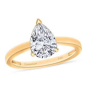IGI Certified Luxuriant Lab Grown Diamond G-H SI 2.00 ctw Ring in 14K Yellow Gold (Size 10.0)
