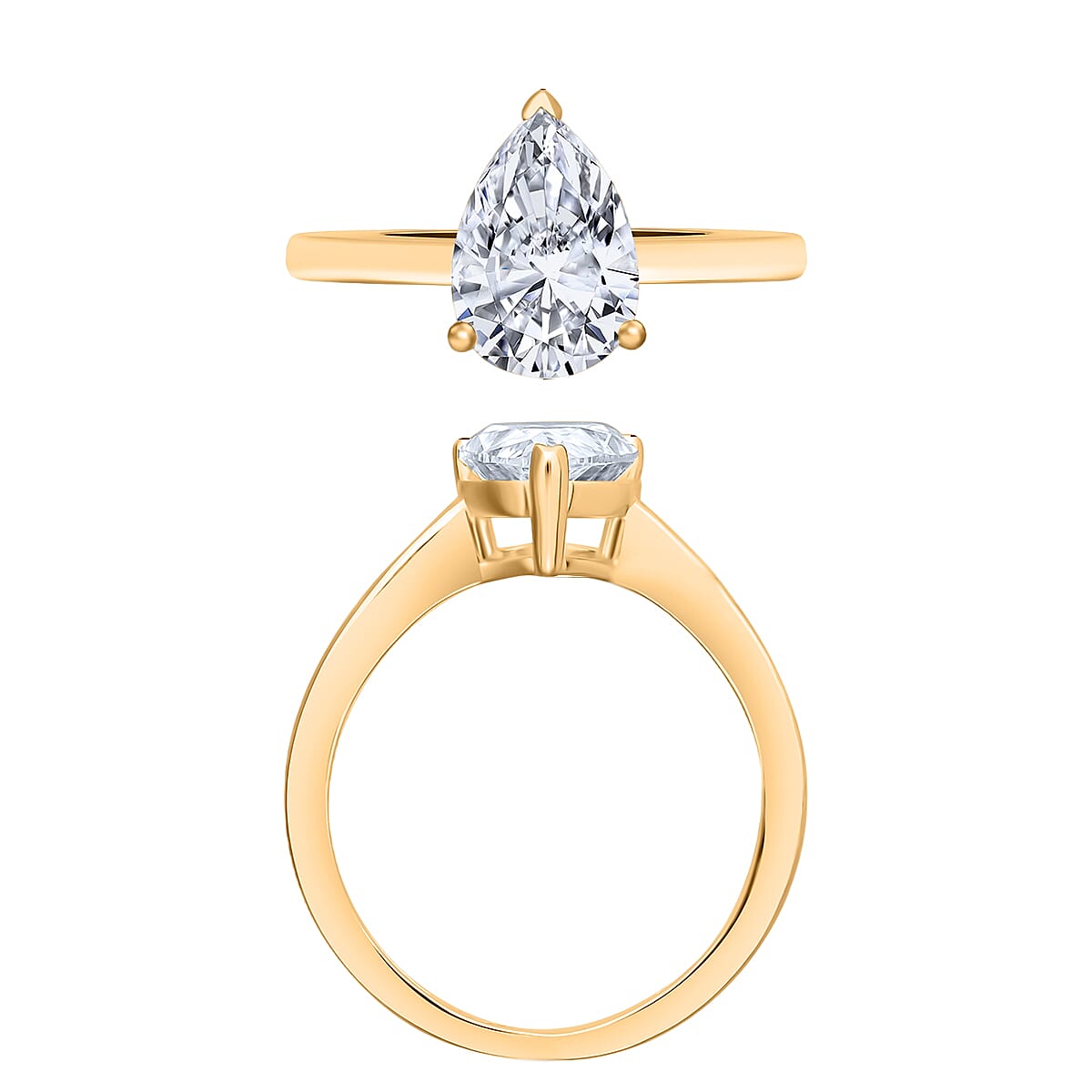 IGI Certified Luxuriant Lab Grown Diamond G-H SI 2.00 ctw Ring in 14K Yellow Gold (Size 10.0) image number 3