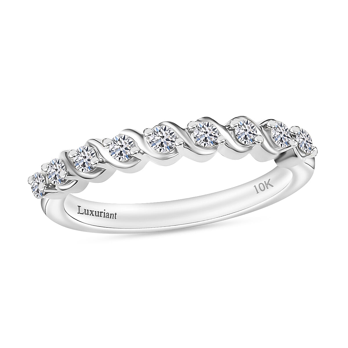 Luxuriant Lab Grown Diamond G-H SI 0.25 ctw Band Ring in 10K White Gold (Size 7.0) image number 0