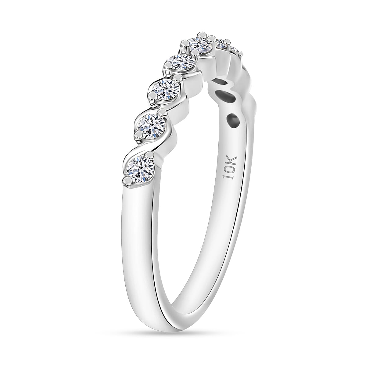 Luxuriant Lab Grown Diamond G-H SI 0.25 ctw Band Ring in 10K White Gold (Size 7.0) image number 3