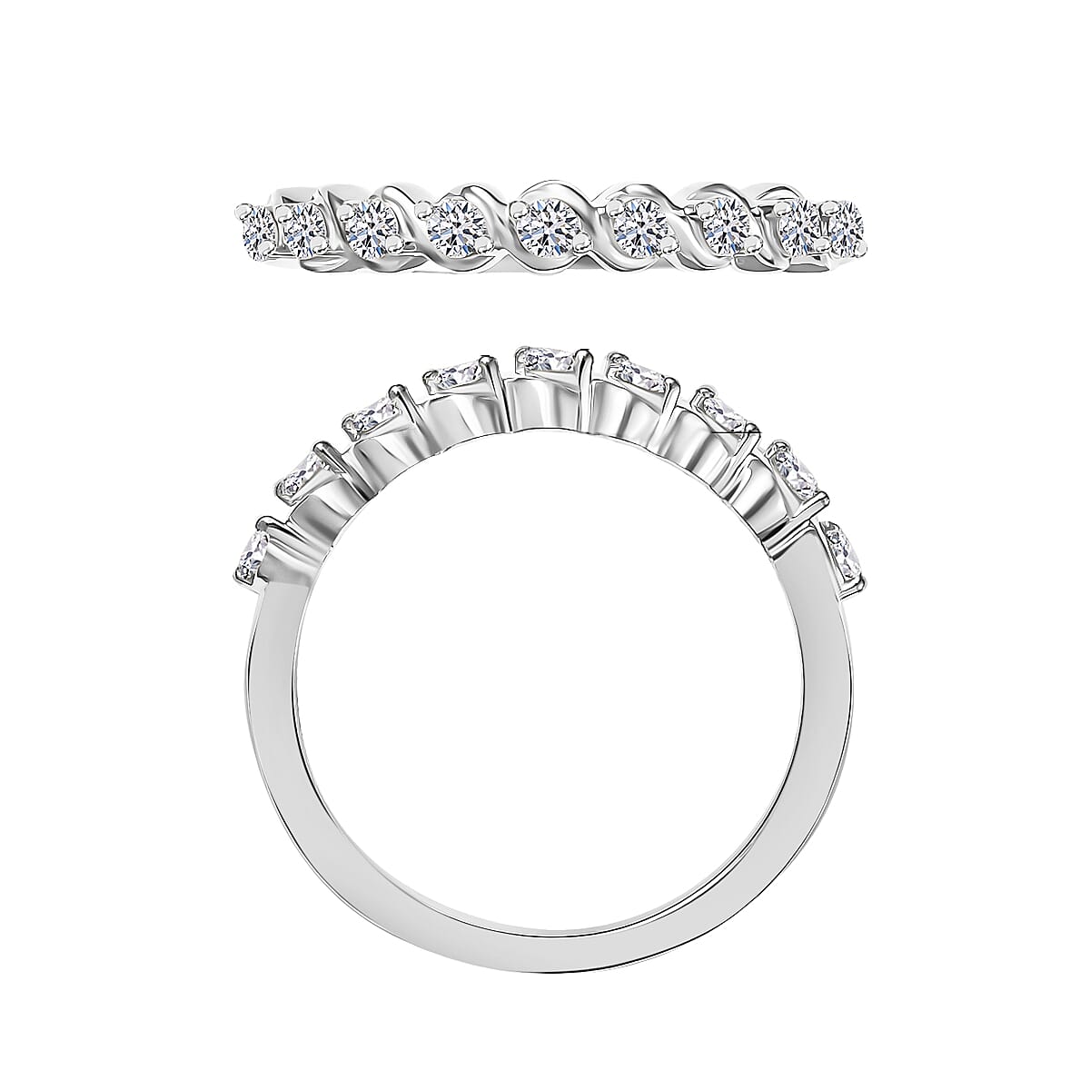 Luxuriant Lab Grown Diamond G-H SI 0.25 ctw Band Ring in 10K White Gold (Size 7.0) image number 4