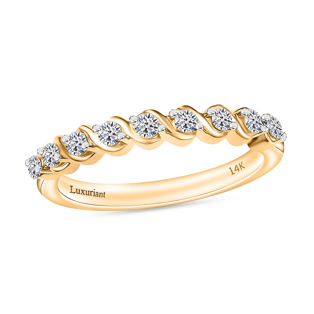 Luxuriant Lab Grown Diamond G-H SI 0.25 ctw Band Ring in 14K Yellow Gold (Size 10.0) image number 0