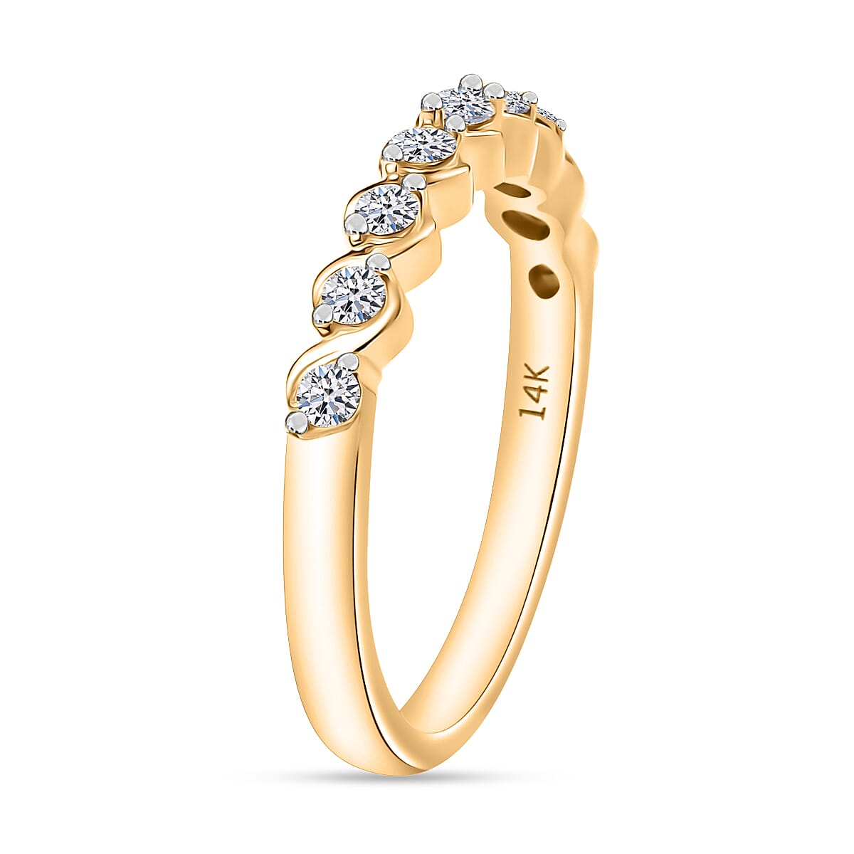 Luxuriant Lab Grown Diamond G-H SI 0.25 ctw Band Ring in 14K Yellow Gold (Size 10.0) image number 3