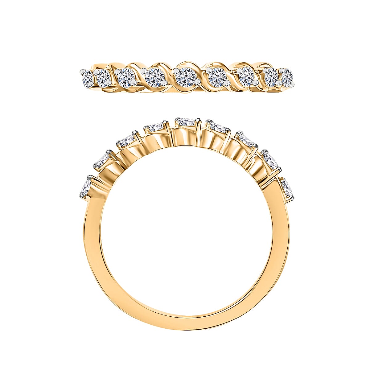 Luxuriant Lab Grown Diamond G-H SI 0.25 ctw Band Ring in 14K Yellow Gold (Size 10.0) image number 4