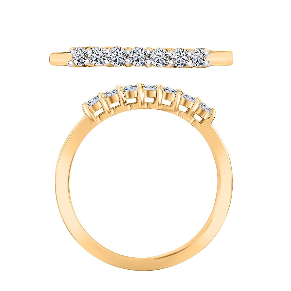 Luxuriant Lab Grown Diamond G-H SI 0.25 ctw Ring in 10K Yellow Gold (Size 10.0) image number 3
