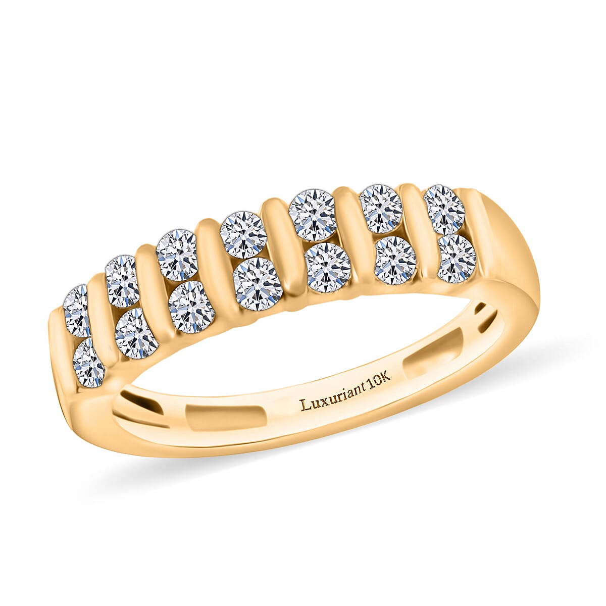 Luxuriant Lab Grown Diamond G-H SI 0.50 ctw Band Ring in 10K Yellow Gold (Size 10.0) (Del. in 10-12 Days) image number 0