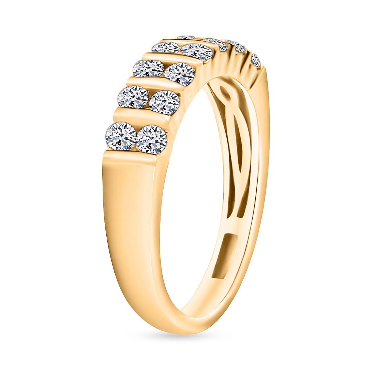 Luxuriant Lab Grown Diamond G-H SI 0.50 ctw Band Ring in 10K Yellow Gold (Size 10.0) (Del. in 10-12 Days) image number 2