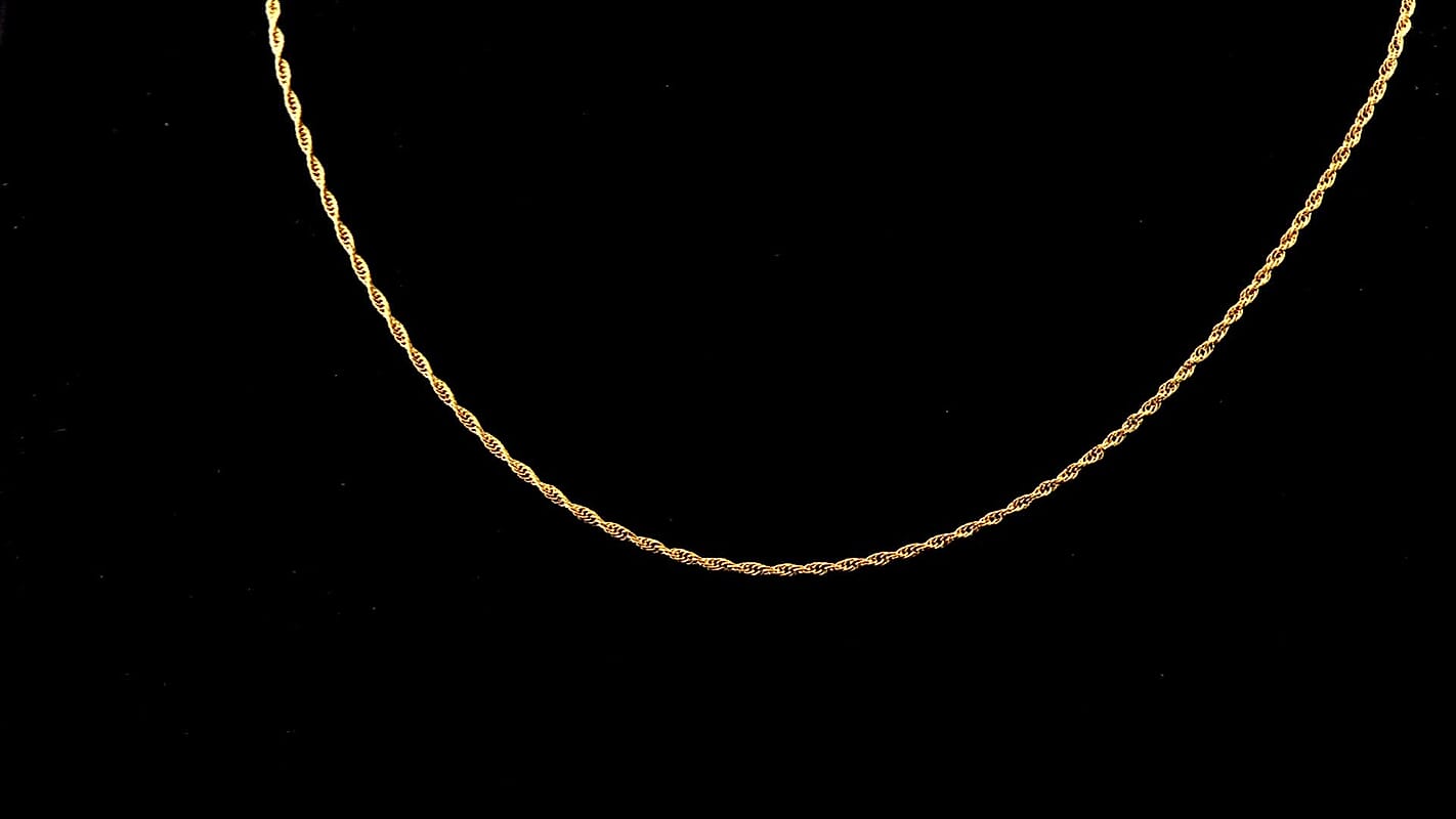 Rope Chain Necklace in 24K Yellow Gold 3.90 Grams 20 Inches