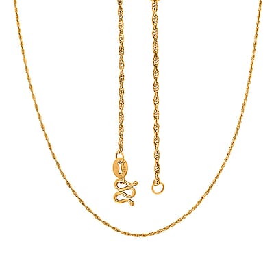 Rope Chain Necklace in 24K Yellow Gold 3.90 Grams 20 Inches