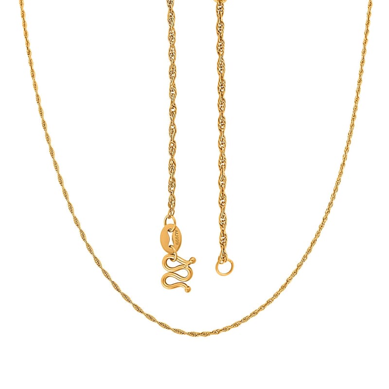 Rope Chain Necklace in 24K Yellow Gold 3.90 Grams 20 Inches