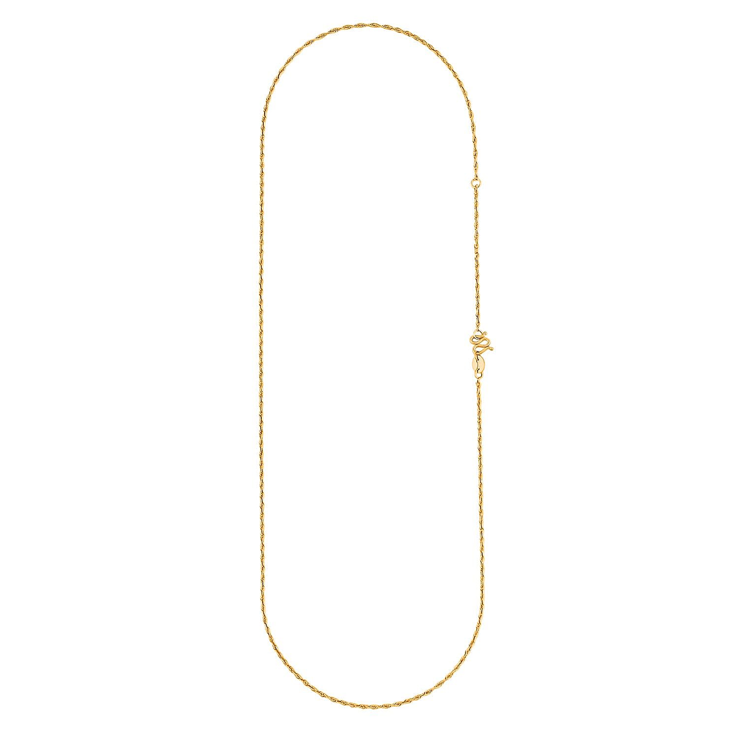 Rope Chain Necklace in 24K Yellow Gold 3.90 Grams 20 Inches