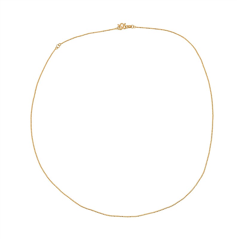 Beaded Chain Necklace in 24K Yellow Gold 20 Inches 3.20 Grams