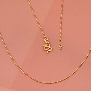 Beaded Chain Necklace in 24K Yellow Gold 20 Inches 3.20 Grams