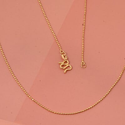 Beaded Chain Necklace in 24K Yellow Gold 20 Inches 3.20 Grams