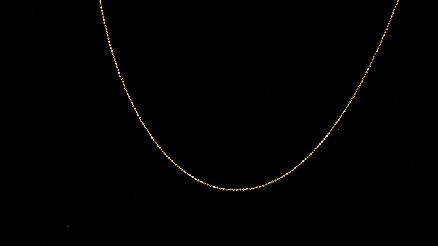 Beaded Chain Necklace in 24K Yellow Gold 20 Inches 3.20 Grams